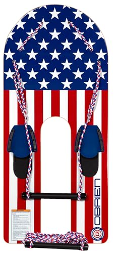 OBrien Platform Trainer Waterski 46 Bamboo U-Platform Beginner with Slip-in Bindings Trainer Rope & Handle Ideal for Kids Learning Waterskiing