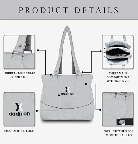 Image of addixon Versatile Handbag: Ladies Hand Bag with 3 Compartments and Double Handle Design