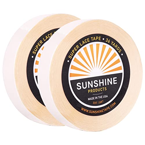 Image of Sunshine Tape | Super Lace Wig Adhesive Tape Roll | Double Sided, Medical Grade | Toupee and Wig Tape (1 inch x 36 YDS, 2 Rolls - Discounted)
