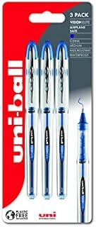 Uni-ball 153486350 UB-200 Vision Elite Medium Rollerball Pens, 0.8mm Ball, Black Gel, 3 Pack