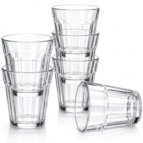 Authentic Indian Cutting Chai Tea Glasses Set of 6,120 ml, Small – Serve Traditional Street Style Hot Chai Coffee, Wine, Drinks – Tapri Tea Shop Chai Cups, Clear Durable Glass Drinkware For Daily Use