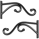 Qiuzido 8 Inch Plant Hanger Plant Hook - 2 Pack Metal Plant Bracket Wall Hooks, Modern Designfor Hanging Flower Basket, Lanterns, Bird Feeder, Wind Chimes Indoor & Outdoor.