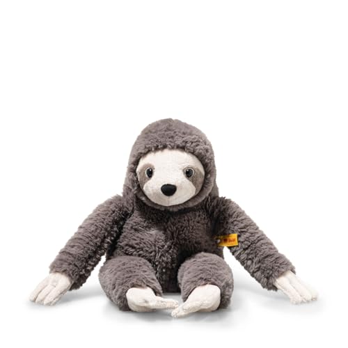 Steiff Sanny Faultier 35cm dunkelgrau Kuscheltier Sloth weiches Schmusetier aus kuschelweichem Plüsch Stofftier für Mädchen und Jungen waschmaschinenfest Hellgrau
