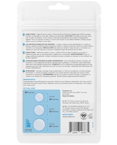 AVARELLE Pimple Patches for Face | Hydrocolloid Acne Patches for Covering Blemishes | Zit Patches with Tea Tree, Calendula, & Cica | HSA Store Eligible Items (10-14 mm, 80 Count) - Image 3
