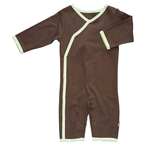 Image of Babysoy Newborn Baby Unisex Kimono Side Snap Long Sleeve Onepiece Romper Coverall