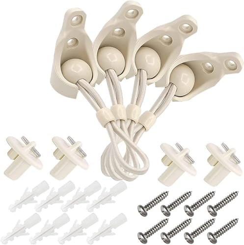 Sun Shade Bungee Kit & End Caps – Replacement Parts For Coolaroo Outdoor Roller Shades, UV Resistant (Sand, 2 Sets)