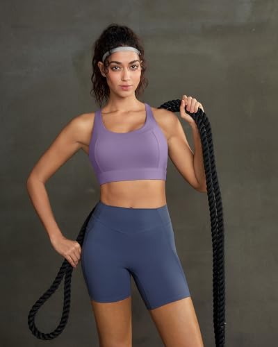 Image of RUNNING GIRL Sports Bra for Women High Support,Strappy Running Supportive High Impact Sports Bras with Sewn in Pads