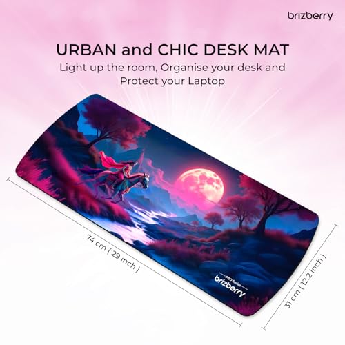 Image of Brizberry Extended Mouse Pad, Large Premium Desk Mat Anti Skid Rubber Base for Desktop Laptop Keyboard PC Office Gaming 740 X 310 X 3 mm (DM Design 4)