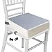 Asiento Elevador para Niños Desmontable Snap Doble Correas Sillas Gruesas Cojín Creciente Niños Cojín para Mesa de Comedor (Gris)
