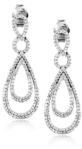 Silver Diamond Drop Earrings