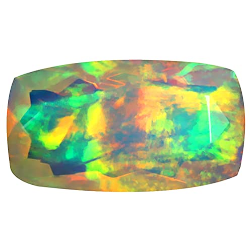 Opale arc-en-ciel 3.00 ct à monter en bague élégante, gemme éthiopienne naturelle coussin