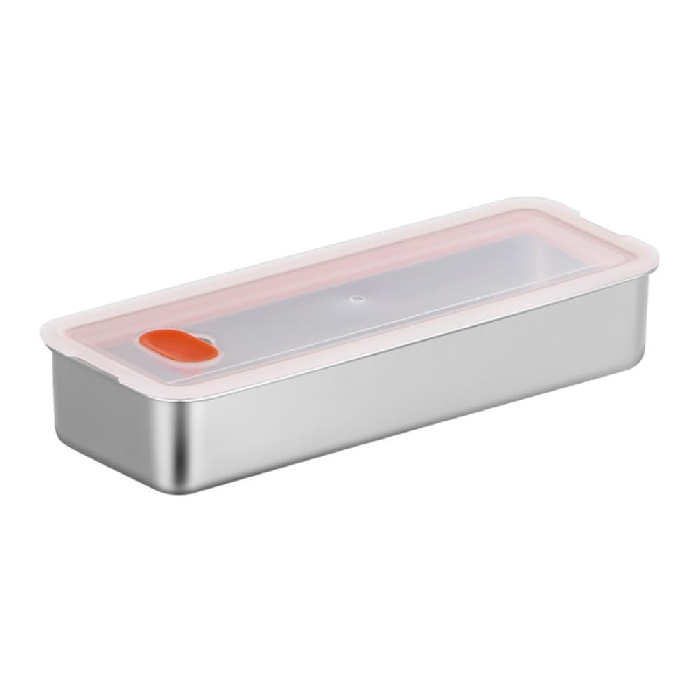 DONGKER Bacon Container, Stainless Steel Rectangular Bacon Storage Box, with Airtight Lids for Refrigerator Deli Meat Container