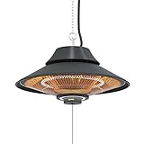 MirKraft Elirg Light Heizstrahler mit Led Licht - IP34 - Infrarot Heizstrahler - Terrassenheizstrahler - Infrarotstrahler - Deckenheizstrahler - Innenraum - Außen - 2000 W