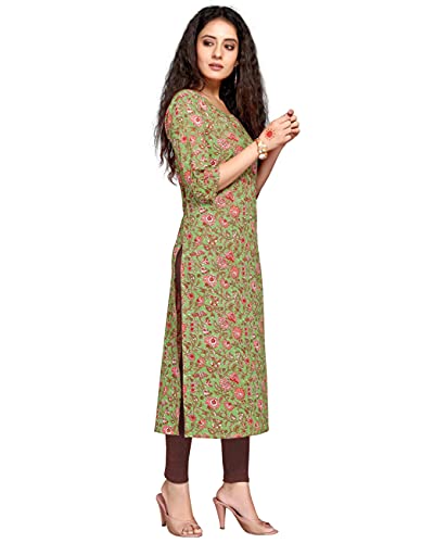 Image of Rajnandini Women's Cotton Straight Fit Straight Kurti