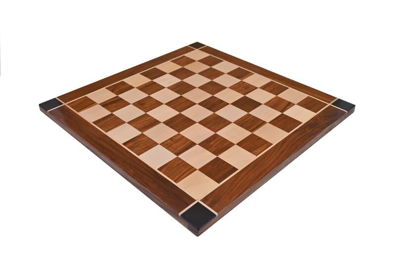 21" Designer Wooden Chessboard in Golden Rosewood and Maple Wood Only Board | Hand Carved Luxury Chess Board (Sqaure 55 mm)