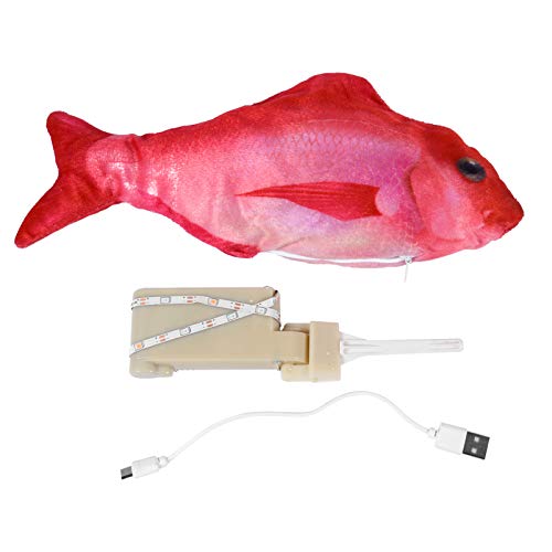 Kisangel Brinquedo de peixe vermelho elétrico em movimento de 30 cm, brinquedo interativo com luz