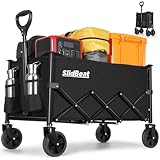 SLIDBEAT 120KG Carro Plegable, Montaje Rápido, Carrito Transporte con 4 Ruedas...