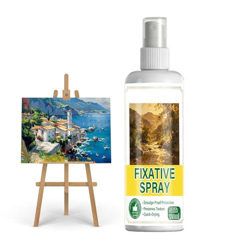 Spray fijador, 100 ml, secado rápido, revestimiento de ajuste a prueba de contrabando, spray fijador pastel | para aceites, carbón, gouache, acrílico, papel pintado, manualidades, pintura