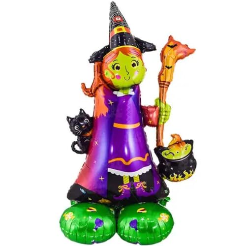 DIWULI Hexe stehender Ballon XXL - Halloween Deko, Folien-Ballon, Grusel-Party, Kinder-Geburtstag Junge Mädchen, Motto-Party, Monster-Party, Party-Deko, Geburtstagballon Dekoration Folien-Luftballon DIWULI Hexe stehender Ballon XXL - Halloween Deko, Folien-Ballon, Grusel-Party, Kinder-Geburtstag Junge Mädchen, Motto-Party, Monster-Party, Party-Deko, Geburtstagballon Dekoration Folien-Luftballon