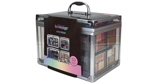 bonvoyage, Colour Delights Makeup Set, 45-teiliges Schminkset mit Lippenstift, Lidschatten, Rouge, Maniküre- und Pediküreset und Mehr, Modischer, Transparenter Koffer – Bild 5
