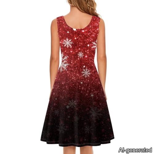 Image of Dreaweet Casual Sleeveless Dresses for Women Girls, Round Neck Tank Dresses with Pockets Summer Sundress Size XS-4XL