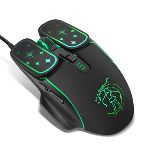 TukeSM 7200DPI Mute RGB Luminous Desktop Wired Gaming Mouse (Wired Black)