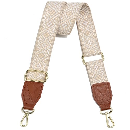 Image of Purse Strap,1.5 inch Leather End Shoulder Strap Adjustable Replacement,Retro Multi-Pattern Crossbody Bag Straps