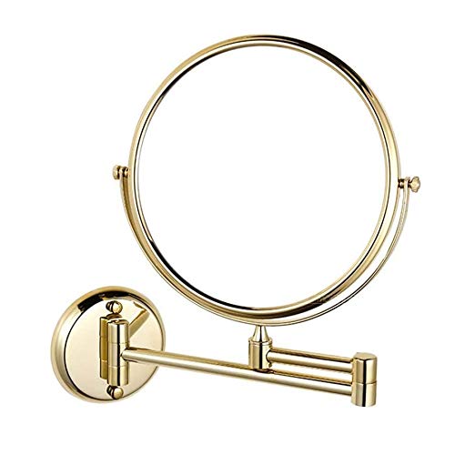 Miroir de maquillage mural doré chic 8 pouces avec grossissement 3x