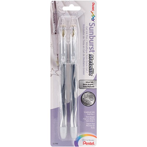 Pentel Arts Sunburst Metallic Gel Pen, 2 Pack