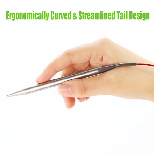 Image of OYEUYID 16 Inch Circular Knitting Needles Ergonomic Metal Needle Set (Orange, 16 inch-Size 9)