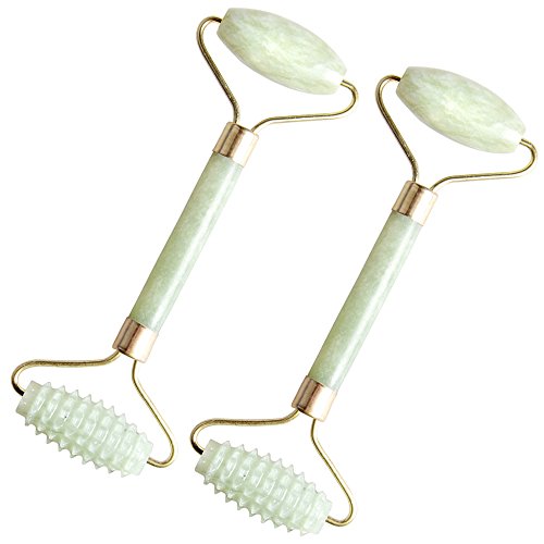 Jade Roller facial massager, Elera 2 PCS SPA Face Massage Anti-Aging Cold Therapy for face andeye care