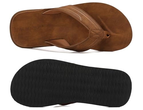 AX BOXING Mens Flip Flops Leather Thong Sandals Casual Comfort Slides Slippers4