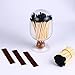 3'' Black Matches Included, Glass Match Holder with Striker, Glass Match Cloche with Striker, Matches in a Jar with Striker, Safety Matches Jar, Long Fireplace Matches for Fireplace BBQ Grill