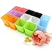 KLOUD City 14pcs Colorful Square Plastic Plant Pot, Planter, Flower Pot with Pallet Tray Saucer for Decoration of Home Office Desk Garden Flower Shop