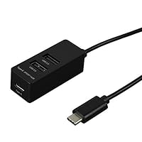 Amazon.co.jp: Digio2 Type-C USB2.0 3ポートハブ 30cm ブラック Z4059