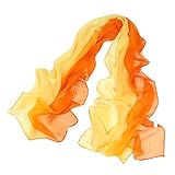 Long Chiffon Sheer Scarf Gradient - Pantonight Orange Gold Shaded Colors Lightweight Scarf For Womens (Color 083)