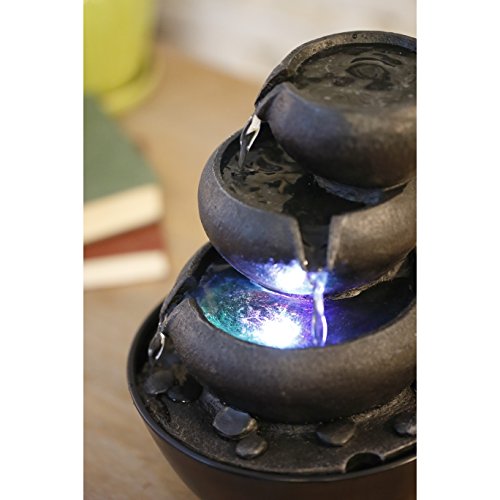 Zen'Light Fountain Jar, Polyresin, Black, 18 x 18 x 22 cm