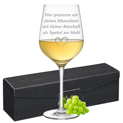 Weißweinglas mit Gravur, 440 ml, personalisiertes Weinglas mit...