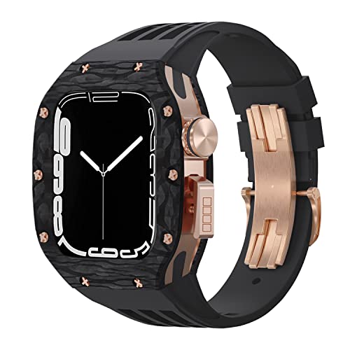 Boîtier montre fibre de carbone Apple Watch contre les rayures | Bracelet alliage robuste