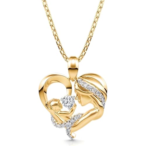 Collier Maman et Moi en Argent 925 avec Pendentif Cœur Séparable pour Deux