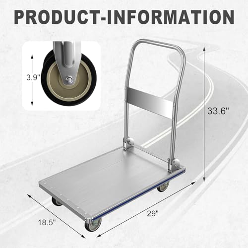 Carretilla plegable con capacidad 450 lbs y ruedas giratorias miniatura 2