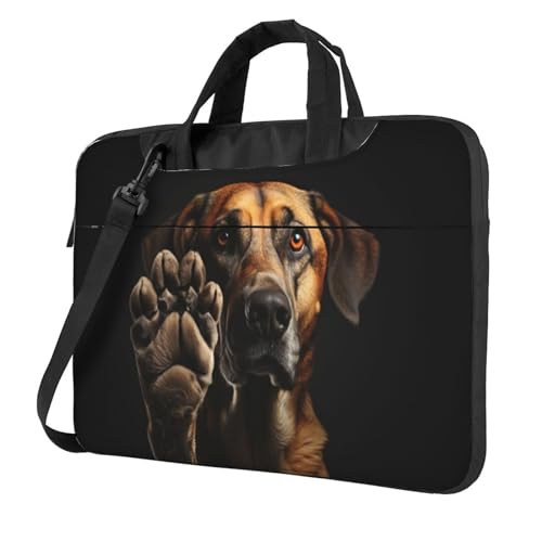 Sacoche ordinateur portable 15.6 pouces antichoc noire imprimé pattes de chien