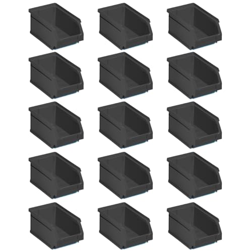 Tayg Pack 15 Gavetas de Plastico Apilables nº52 (No alimentaria)   Organizador de Tornillos, Cajones, Caja de Almacenamiento, Cubetas de Plastico Rectangulares, 23,6x16x13 cm