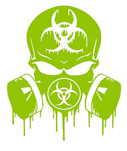 Lgrn Skull Dripping Biohazard Respirator Decal Vinyl Sticker Graphics|Ur Impressions|For Cars Trucks Suv Vans Walls Windows Laptop|Lime Green|5.5 X 5 Inch|Uri349-Lg #TOP25