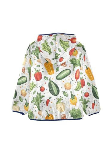 Cute Vegetables Girls Fleece Jacket Girls Fall Jacket Boys Coats Zip Up Hoodie Children Sherpa Warm Outerwear 2-10T2