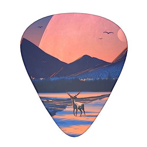 Lot de 12 médiators tendance et durables en forme de paysage hivernal pour guitare électrique et basse - Les Beatles, Paul McCartney, John Lennon, RIngo Starr, George Harrison Lot de 12 médiators tendance et durables en forme de paysage hivernal pour guitare électrique et basse