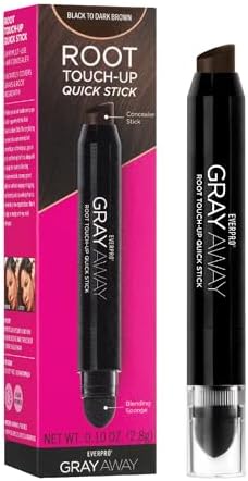 EVERPRO Gray Away Root Touchup Quick Stick, Black/Dark Brown, 0.1 Oz