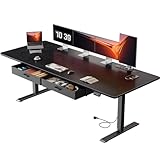 HLONONE Höhenverstellbarer Schreibtisch 200 x 80 cm mit Schubladen...
