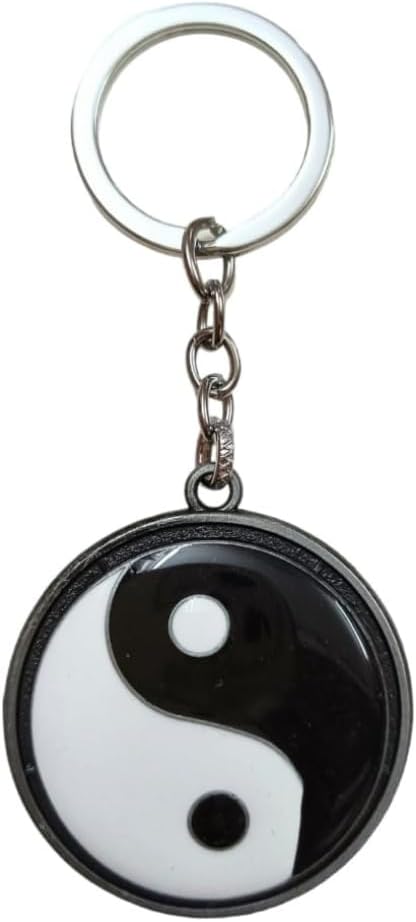 Yi & Yang 360 Degree Rotating Solid Metal Keychain