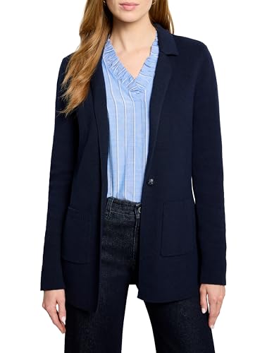 NIC+ZOE Women's Elegant Knit Blazer, Dark Indigo
